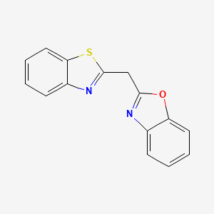 molecular formula C15H10N2OS B1660515 Benzoxazole, 2-(2-benzothiazolylmethyl)- CAS No. 77854-59-2