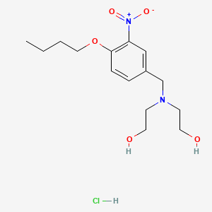 molecular formula C15H25ClN2O5 B1660523 Ethanol, 2,2'-((4-butoxy-3-nitrobenzyl)imino)di-, hydrochloride CAS No. 77905-48-7
