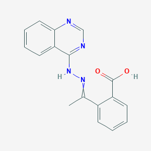 molecular formula C17H14N4O2 B1660530 Benzoic acid, 2-[1-(4-quinazolinylhydrazono)ethyl]- CAS No. 781655-95-6