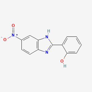 molecular formula C13H9N3O3 B1660582 6-(5-Nitro-1,3-dihydro-2H-benzimidazol-2-ylidene)cyclohexa-2,4-dien-1-one CAS No. 79230-16-3
