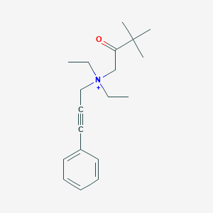 molecular formula C19H28NO+ B1660593 N-(3,3-dimethyl-2-oxobutyl)-N,N-diethyl-3-phenylprop-2-yn-1-aminium CAS No. 794498-00-3