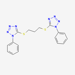 molecular formula C17H16N8S2 B1660611 1-Phenyl-5-[3-(1-phenyltetrazol-5-yl)sulfanylpropylsulfanyl]tetrazole CAS No. 80085-70-7