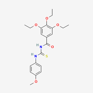 B1660632 Benzamide, 3,4,5-triethoxy-N-[[(4-methoxyphenyl)amino]thioxomethyl]- CAS No. 80617-53-4