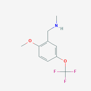 B1660712 1-[2-Methoxy-5-(trifluoromethoxy)phenyl]-N-methylmethanamine CAS No. 823188-86-9