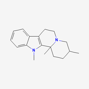 molecular formula C18H24N2 B1660735 Indolo(2,3-a)quinolizine, 1,2,3,4,6,7,12,12b-octahydro-3,12,12b-trimethyl- CAS No. 82605-35-4