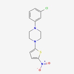 molecular formula C14H14ClN3O2S B1660744 Piperazine, 1-(3-chlorophenyl)-4-(5-nitro-2-thienyl)- CAS No. 827019-71-6