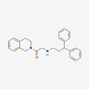 molecular formula C26H28N2O B1660747 Isoquinoline, 2-[[(3,3-diphenylpropyl)amino]acetyl]-1,2,3,4-tetrahydro- CAS No. 827310-16-7