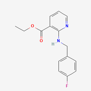 molecular formula C15H15FN2O2 B1660770 Ethyl 2-{[(4-fluorophenyl)methyl]amino}pyridine-3-carboxylate CAS No. 830334-35-5