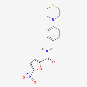 molecular formula C16H17N3O4S B1660774 2-Furancarboxamide, 5-nitro-N-[[4-(4-thiomorpholinyl)phenyl]methyl]- CAS No. 831203-75-9