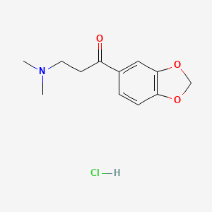 molecular formula C12H16ClNO3 B1660798 1-Propanone, 1-(1,3-benzodioxol-5-yl)-3-(dimethylamino)-, hydrochloride CAS No. 835-93-8
