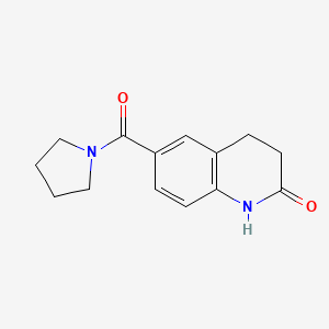 molecular formula C14H16N2O2 B1660807 6-(Pyrrolidine-1-carbonyl)-3,4-dihydroquinolin-2(1H)-one CAS No. 83735-04-0