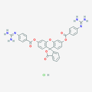 molecular formula C36H27ClN6O7 B166081 [6'-[4-(Diaminomethylideneamino)benzoyl]oxy-3-oxospiro[2-benzofuran-1,9'-xanthene]-3'-yl] 4-(diaminomethylideneamino)benzoate;hydrochloride CAS No. 135367-80-5