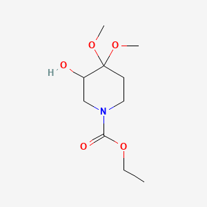 B1660823 Ethyl 3-hydroxy-4,4-dimethoxypiperidine-1-carboxylate CAS No. 83898-43-5