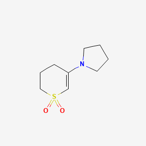 molecular formula C9H15NO2S B1660824 Pyrrolidine, 1-(3,4-dihydro-1,1-dioxido-2H-thiopyran-5-yl)- CAS No. 83925-72-8