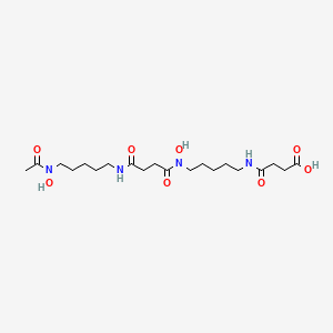 molecular formula C20H36N4O8 B1660835 4-[5-[[4-[5-[乙酰(羟基)氨基]戊氨基]-4-氧代丁酰]-羟氨基]戊氨基]-4-氧代丁酸 CAS No. 84211-46-1