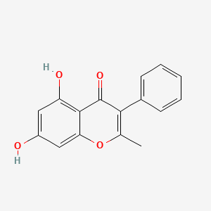 B1660841 4H-1-Benzopyran-4-one, 5,7-dihydroxy-2-methyl-3-phenyl- CAS No. 844-95-1