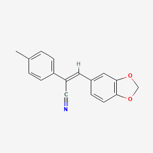 B1660845 3-(1,3-Benzodioxol-5-yl)-2-(4-methylphenyl)acrylonitrile CAS No. 84455-47-0
