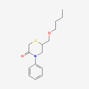 B1660856 3-Thiomorpholinone, 6-(butoxymethyl)-4-phenyl- CAS No. 84609-64-3