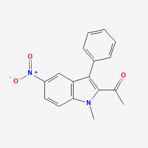 molecular formula C17H14N2O3 B1660862 Ethanone, 1-(1-methyl-5-nitro-3-phenyl-1H-indol-2-yl)- CAS No. 84744-90-1