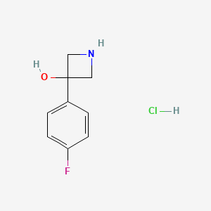 molecular formula C9H11ClFNO B1660866 3-(4-Fluorophenyl)azetidin-3-ol hcl CAS No. 848192-95-0