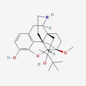 molecular formula C25H35NO4 B1660881 (5alpha,7alpha)-alpha-tert-Butyl-4,5-epoxy-18,19-dihydro-3-hydroxy-6-methoxy-alpha-methyl-6,14-ethenomorphinan-7-methanol CAS No. 85080-83-7