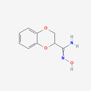 molecular formula C9H10N2O3 B1660882 N'-Hydroxy-2,3-dihydrobenzo[b][1,4]dioxine-2-carboximidamide CAS No. 85084-37-3
