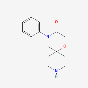 molecular formula C14H18N2O2 B1660892 4-Phenyl-1-oxa-4,9-diazaspiro[5.5]undecan-3-one CAS No. 85151-19-5