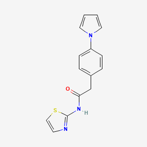 molecular formula C15H13N3OS B1660893 Acetamide, 2-(p-(1-pyrrolyl)phenyl)-N-(2-thiazolyl)- CAS No. 85209-66-1