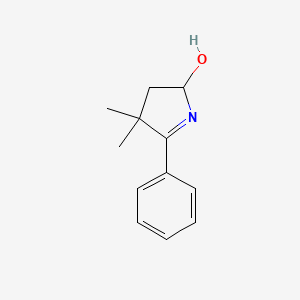 molecular formula C12H15NO B1660934 3,3-Dimethyl-2-phenyl-1-pyrrolin-5-ol CAS No. 85826-52-4
