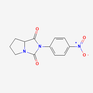 molecular formula C12H11N3O4 B1660937 2-(4-Nitrophenyl)tetrahydro-1H-pyrrolo[1,2-c]imidazole-1,3(2H)-dione CAS No. 85915-88-4