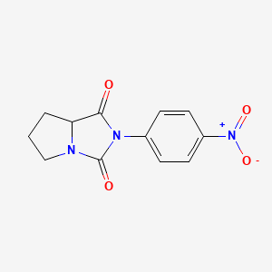 molecular formula C12H11N3O4 B1660937 1H-Pyrrolo[1,2-c]imidazole-1,3(2H)-dione, tetrahydro-2-(4-nitrophenyl)- CAS No. 85915-88-4