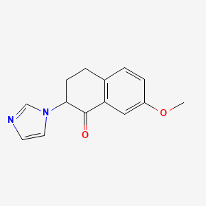 molecular formula C14H14N2O2 B1660938 2-imidazol-1-yl-7-methoxy-3,4-dihydro-2H-naphthalen-1-one CAS No. 85928-58-1