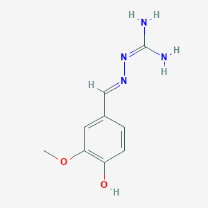 molecular formula C9H12N4O2 B1660951 2-[(E)-(4-Hydroxy-3-methoxyphenyl)methylideneamino]guanidine CAS No. 86044-63-5