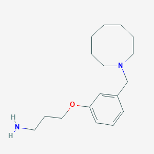 molecular formula C17H28N2O B1660954 3-{3-[(Azocan-1-yl)methyl]phenoxy}propan-1-amine CAS No. 86134-47-6