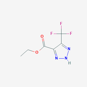 molecular formula C6H6F3N3O2 B1660960 Ethyl 5-(trifluoromethyl)-1H-1,2,3-triazole-4-carboxylate CAS No. 862112-26-3