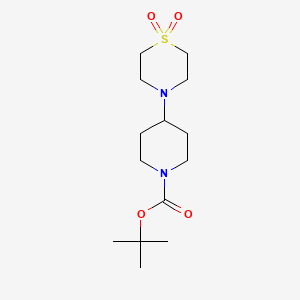 B1660970 tert-Butyl 4-(1,1-dioxo-1lambda6-thiomorpholin-4-yl)piperidine-1-carboxylate CAS No. 864293-77-6
