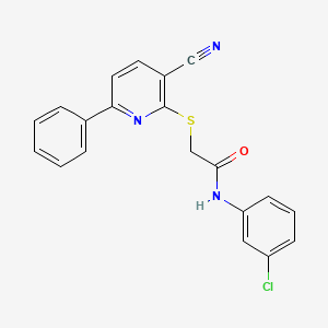 molecular formula C20H14ClN3OS B1660977 N-(3-chlorophenyl)-2-[(3-cyano-6-phenylpyridin-2-yl)thio]acetamide CAS No. 865546-65-2