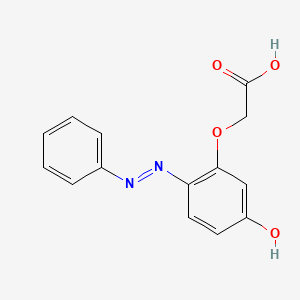 {[3-Oxo-6-(2-phenylhydrazinylidene)cyclohexa-1,4-dien-1-yl]oxy}acetic acid