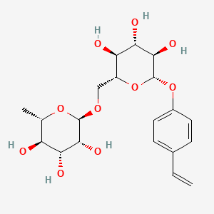 molecular formula C20H28O10 B1660991 β-D-葡萄糖吡喃苷，4-乙烯基苯基 6-O-(6-脱氧-α-L-甘露糖吡喃糖基)- CAS No. 86849-78-7
