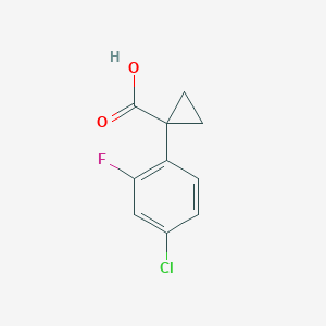 molecular formula C10H8ClFO2 B1660997 1-(4-Chloro-2-fluorophenyl)cyclopropane-1-carboxylic acid CAS No. 869970-64-9