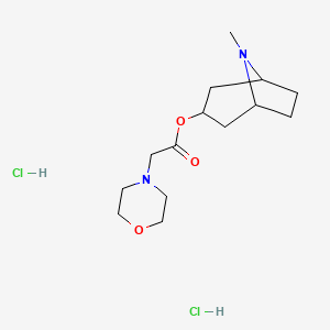 molecular formula C14H26Cl2N2O3 B1661010 4-Morpholineacetic acid, 8-methyl-8-azabicyclo(3.2.1)oct-3-yl ester, dihydrochloride, exo- CAS No. 87168-38-5