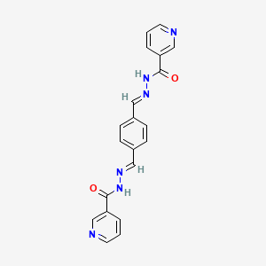 molecular formula C20H16N6O2 B1661013 N-[(E)-[4-[(E)-(pyridine-3-carbonylhydrazinylidene)methyl]phenyl]methylideneamino]pyridine-3-carboxamide CAS No. 87187-82-4