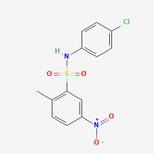 molecular formula C13H11ClN2O4S B1661028 Benzenesulfonamide, N-(4-chlorophenyl)-2-methyl-5-nitro- CAS No. 87316-94-7