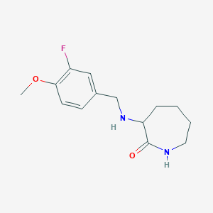 molecular formula C14H19FN2O2 B1661031 3-{[(3-Fluoro-4-methoxyphenyl)methyl]amino}azepan-2-one CAS No. 873371-73-4