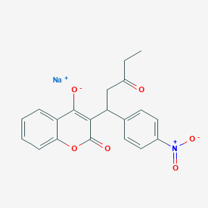 molecular formula C20H16NNaO6 B1661071 Sodium;3-[1-(4-nitrophenyl)-3-oxopentyl]-2-oxochromen-4-olate CAS No. 87746-77-8