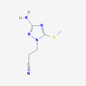 molecular formula C6H9N5S B1661076 1H-1,2,4-Triazole-1-propanenitrile, 3-amino-5-(methylthio)- CAS No. 87866-44-2