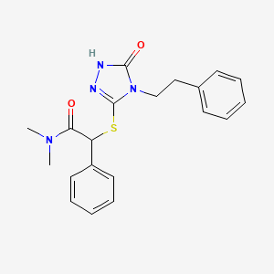 molecular formula C20H22N4O2S B1661090 N,N-dimethyl-2-[[5-oxo-4-(2-phenylethyl)-1H-1,2,4-triazol-3-yl]sulfanyl]-2-phenylacetamide CAS No. 879619-71-3