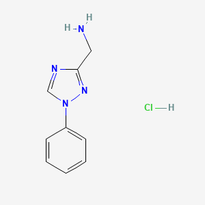 molecular formula C9H11ClN4 B1661091 (1-phenyl-1H-1,2,4-triazol-3-yl)methanamine hydrochloride CAS No. 879635-96-8