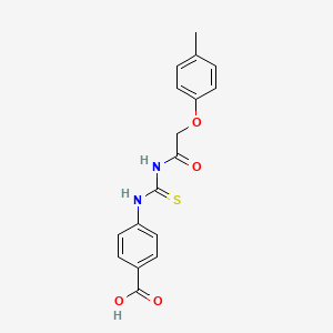Benzoic acid, 4-[[[[(4-methylphenoxy)acetyl]amino]thioxomethyl]amino]-