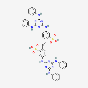 molecular formula C44H36N12O6S2 B1661098 5-[(4,6-Dianilino-1,3,5-triazin-2-yl)amino]-2-[2-[4-[(4,6-dianilino-1,3,5-triazin-2-yl)amino]-2-sulfophenyl]ethenyl]benzenesulfonic acid CAS No. 88-38-0